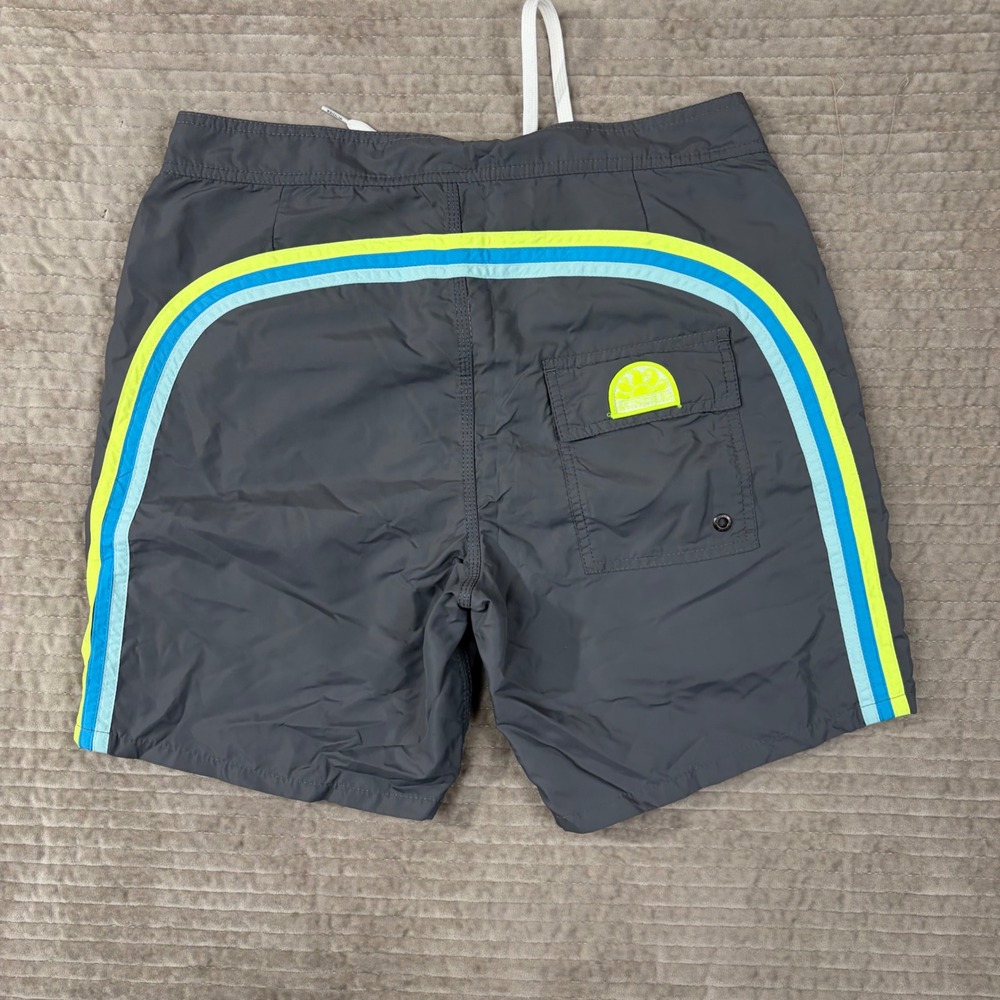 Sundek Mens Rainbow Stripe Board Shorts Gray Size 29 M503BDTA100 Swim Trunks